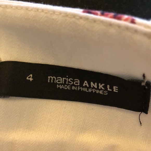 LOFT Ann Taylor Marisa Ankle Pink Paisley Print on Cream Straight Leg Pants - Picture 10 of 11